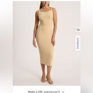 NWT Express Golden Cream Ribbed Midi Dress - S